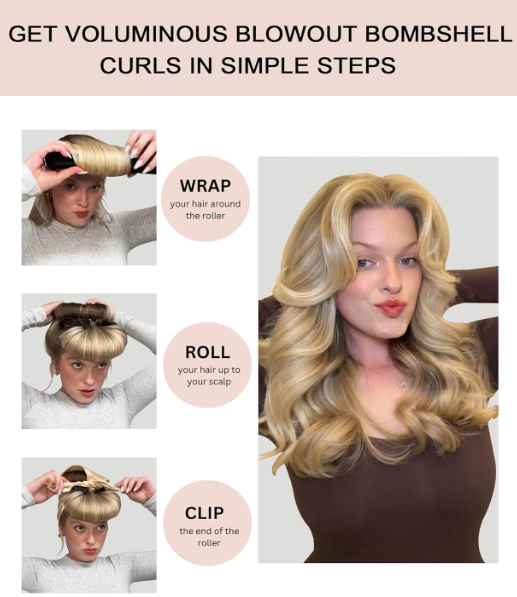 Heatless Hair Curler Overnight Curls Blowout Rods Headband No Heat Curlers to Sleep in Large Rods Hair Rollers Blowout Look for Short Hair Styling Tools Silk Hair Wrap Curling Set