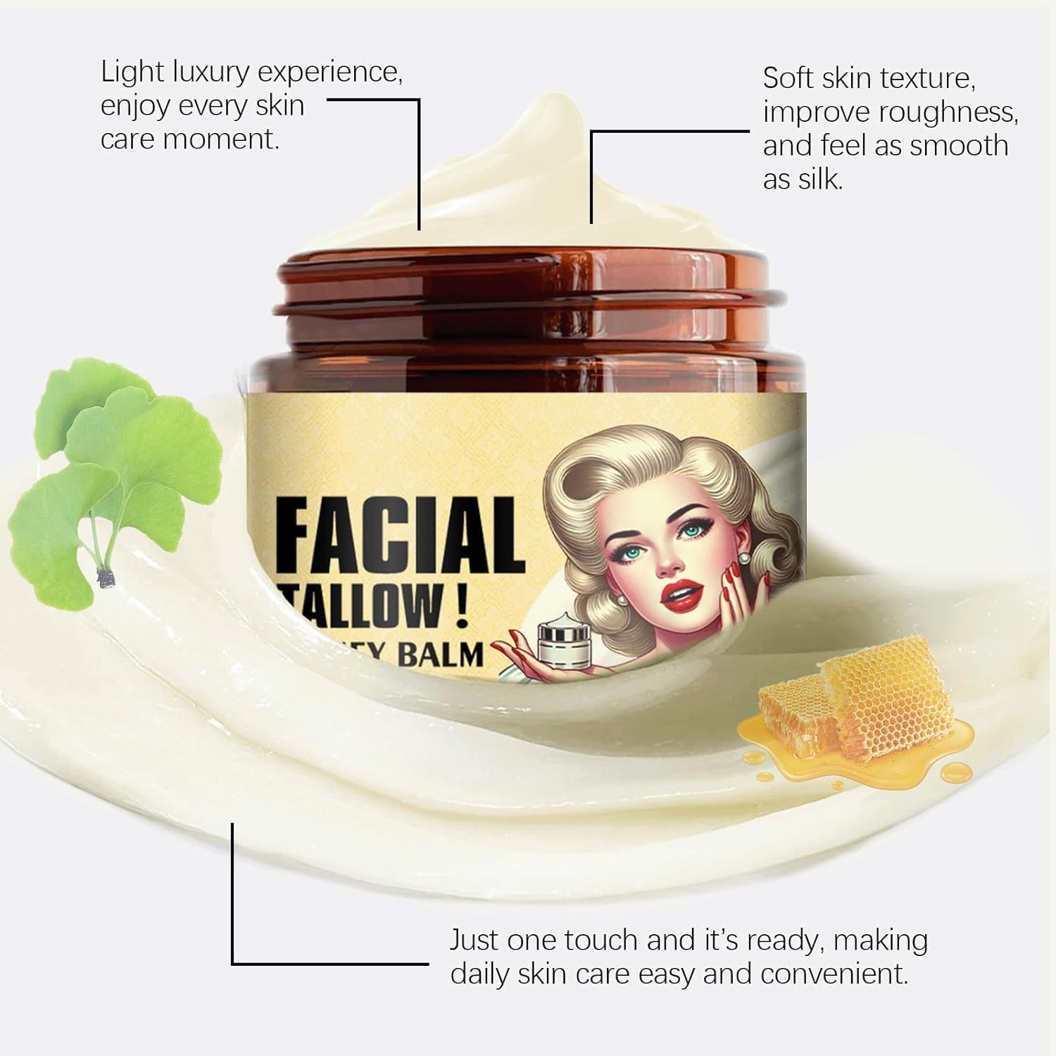 Whipped Beef Tallow & Manuka Honey Balm – Organic, All-Natural Moisturizer for Face, Body & Lips