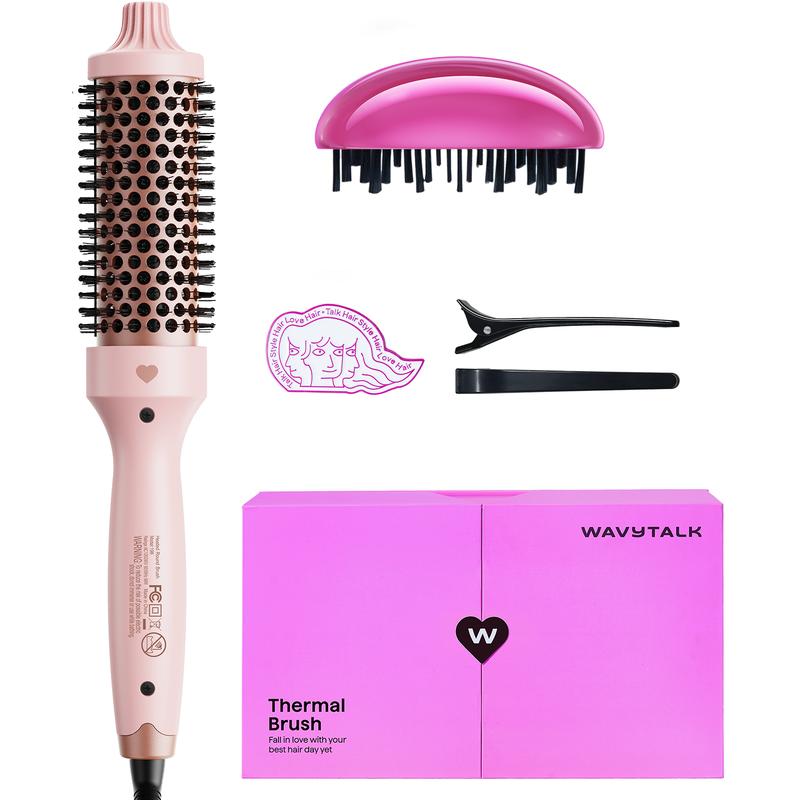 Wavytalk Blowout Boost Thermal Brush – 1.5" Heated Round Brush for Voluminous, Frizz-Free Styles