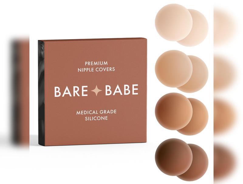 Reusable Silicone Nipple Covers – Invisible, Sweatproof, Skin-Toned Pasties for Strapless Looks