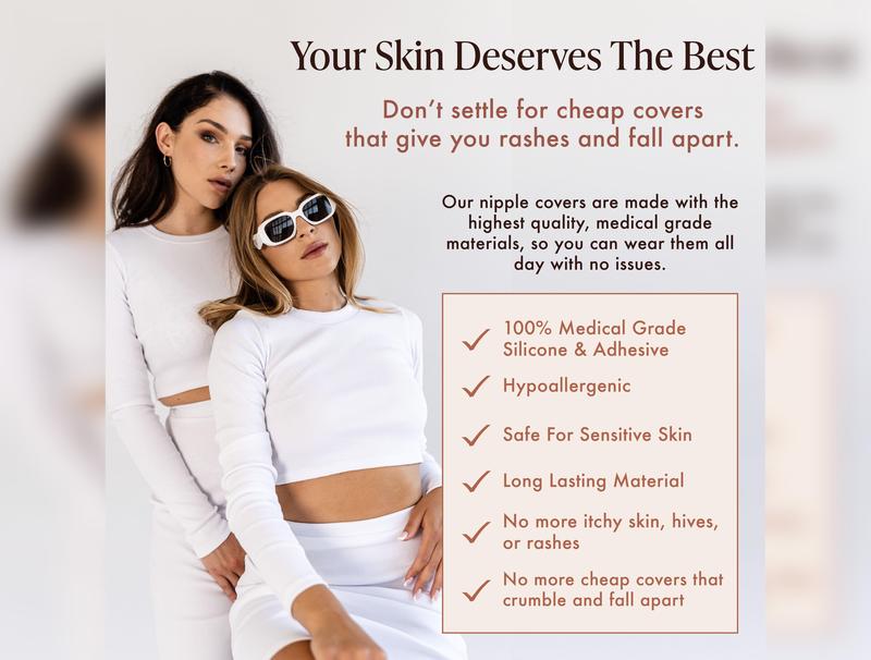 Reusable Silicone Nipple Covers – Invisible, Sweatproof, Skin-Toned Pasties for Strapless Looks