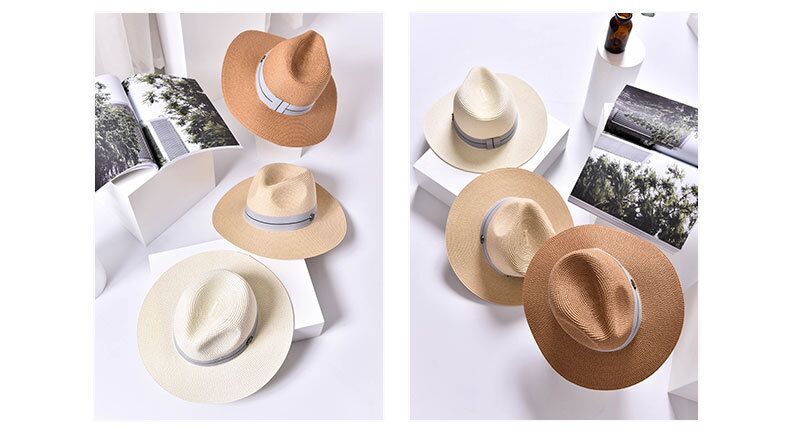 Summer casual sun hats for women-man fashion letter M jazz straw